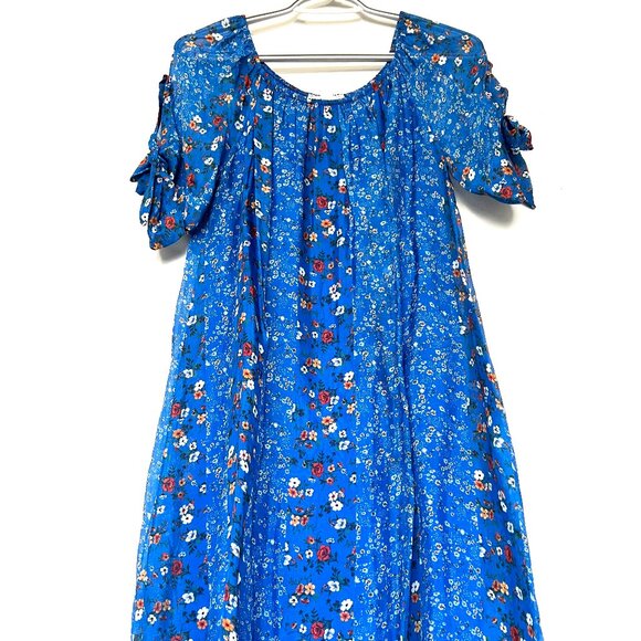 Cobalt blue made in Italy silk blend dress - Picture 1 of 8